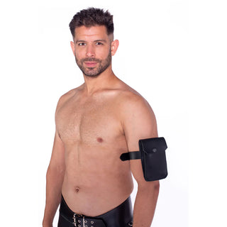 Prowler RED Leather Large Hands-Free Belt Or Bicep Pouch