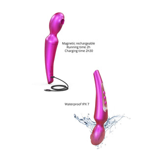Love To Love Pleaser Silicone Rechargeable Cordless Wand With Flapping Tongue Stimulator And Glow-In-The Dark Dice
