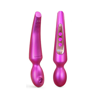 Love To Love Pleaser Silicone Rechargeable Cordless Wand With Flapping Tongue Stimulator And Glow-In-The Dark Dice