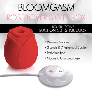 Bloomgasm The Rose Lover's Gift Box Rose Stimulator Gift Wrapped In Heart Shaped Box With Roses