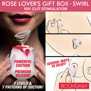 Bloomgasm The Rose Lover's Gift Box Rose Stimulator Gift Wrapped In Heart Shaped Box With Roses