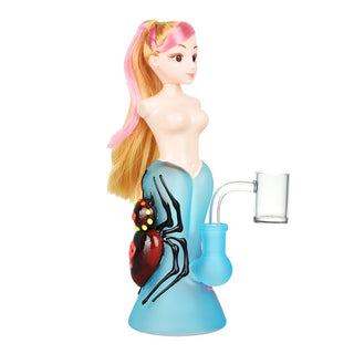 Doll Glow In The Dark Glass Water Pipe - 7.25" / 14mm F / Designs Vary - Horny Stoner