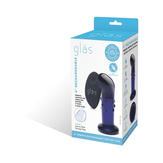 Glas 4 in. Rechargeable Remote-Controlled Vibrating Dotted G-Spot/P-Spot Plug - Horny Stoner
