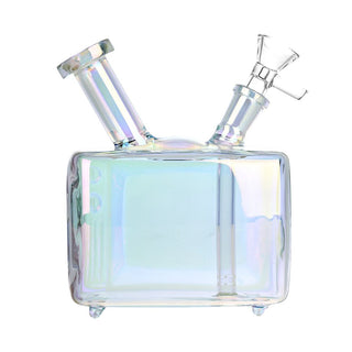 Retro TV Electroplated Glass Water Pipe - 5.75" / 14mm F - Horny Stoner