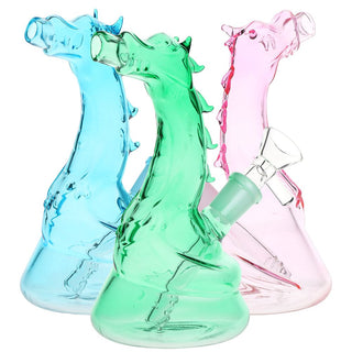 Puff the Magic Dragon Glass Water Pipe - 6" / 14mm F / Colors Vary - Horny Stoner