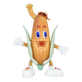 Red Headed Corn Child Glass Water Pipe - 7" / 14mm F - Horny Stoner