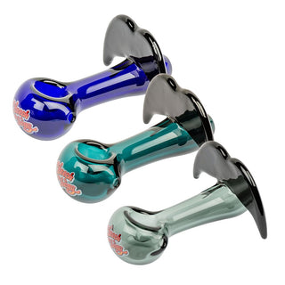 Cheech & Chong Glass Moustache Ride Spoon Pipe | 4" - Horny Stoner
