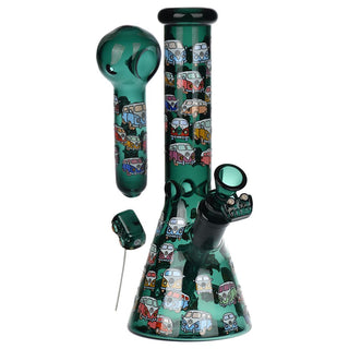 Pulsar Greatest Hits Series Glow Herb Pipe Duo / 10" / 14mm F - Horny Stoner