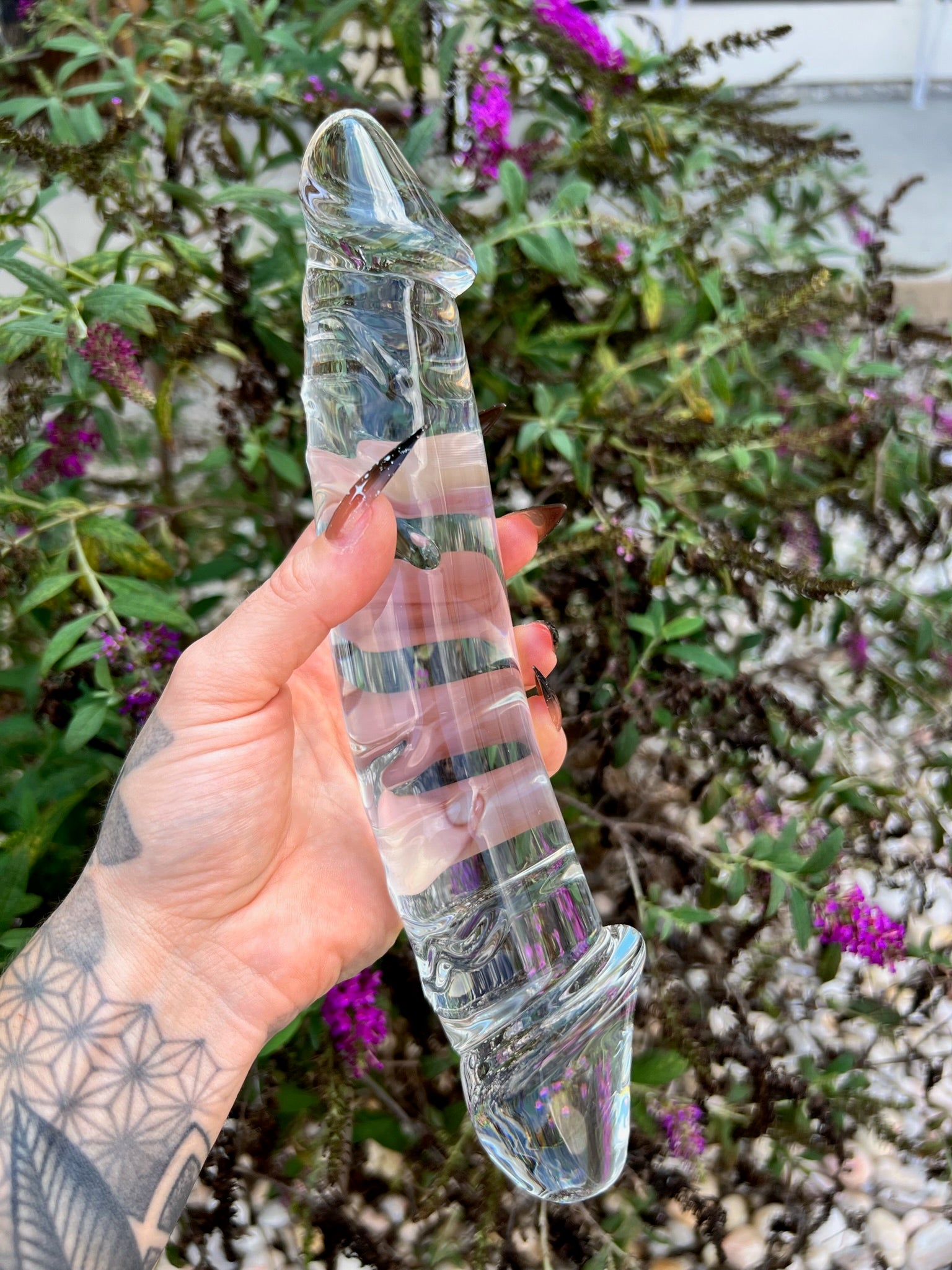 Double The Thrill Glass Wand - Horny Stoner