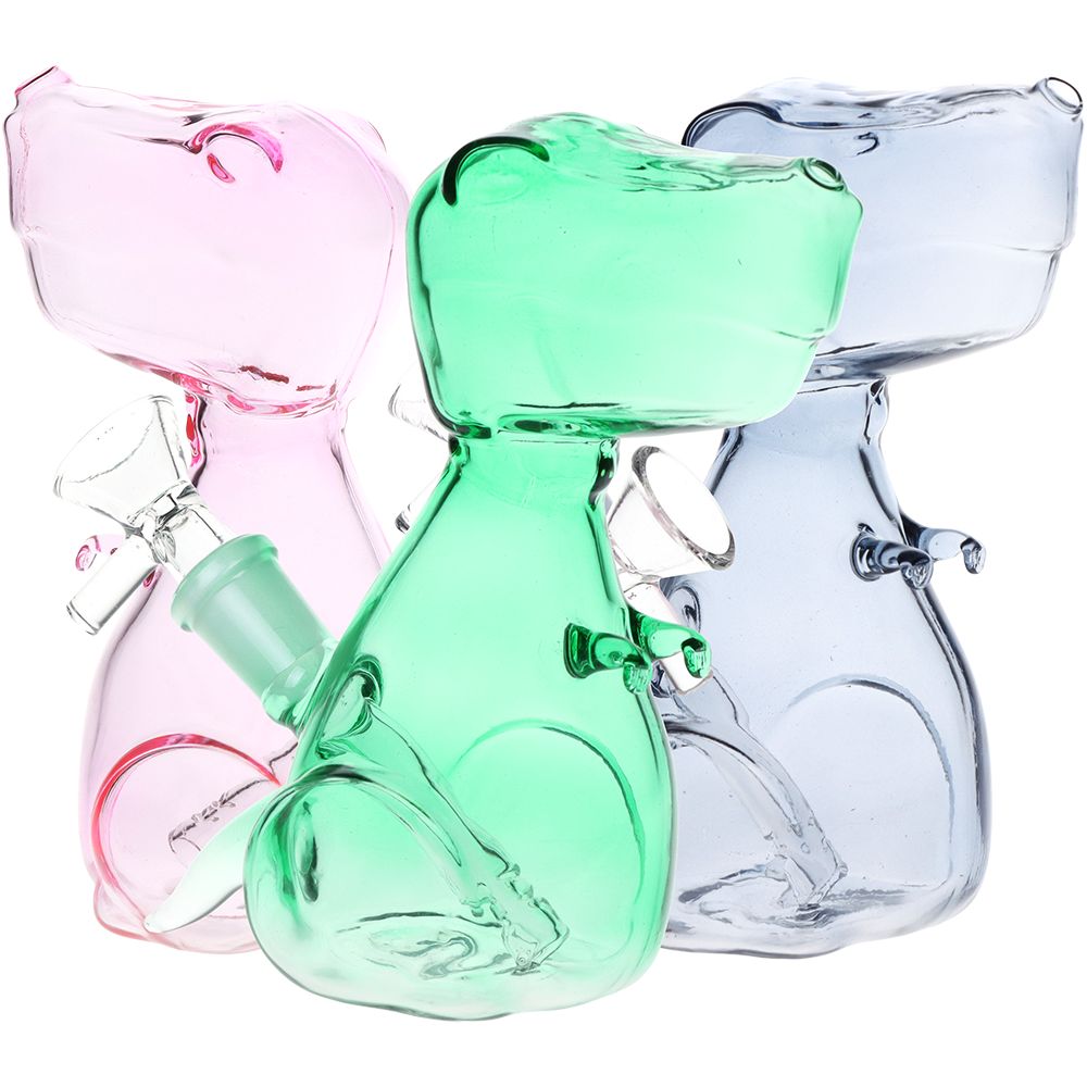 T-Rexxin On Em Glass Water Pipe - 5.75" / 14mm F / Colors Vary - Horny Stoner
