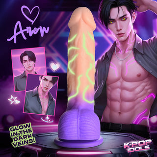 K-Pop Idols Aren Silicone Dildo with Balls - Realistic Pleasure