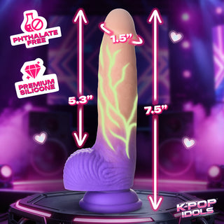 K-Pop Idols Aren Silicone Dildo with Balls - Realistic Pleasure