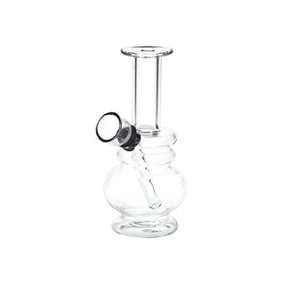 Small But Stout Bubble Rings Glass Water Pipe - 4.75" / Clear - Horny Stoner