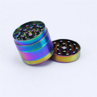 Zinc Alloy Iridescent 4 Piece Metal Grinder - Horny Stoner
