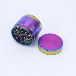 Zinc Alloy Iridescent 4 Piece Metal Grinder - Horny Stoner