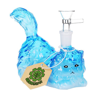 SeshGear Furry Kitty Glass Water Pipe - 4.75" / 14mm F / Colors Vary