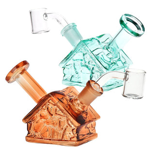 Delightful Dwelling Glass Dab Rig - 3.75" / 14mm F / Colors Vary - Horny Stoner