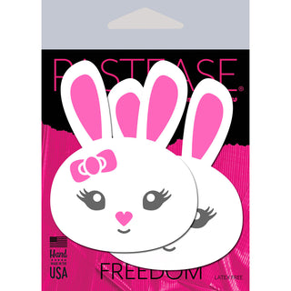 Pastease White Bunny with Pink Bow Pasties - Horny Stoner