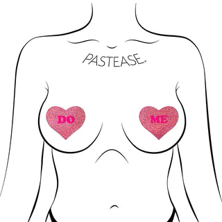 Pastease Glitter 'Do Me' Heart Pasties Pink - Horny Stoner