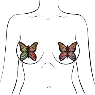 Pastease Glitter Butterfly Pasties Pastel Rainbow - Horny Stoner