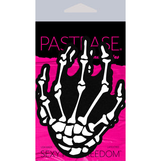 Pastease Skeleton Hands Pasties Black - Horny Stoner