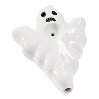 Wacky Bowlz Ghost Ceramic Hand Pipe - 4" - Horny Stoner