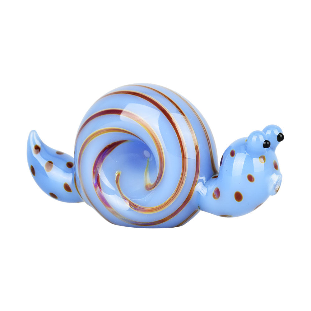 Spun Snail Glass Hand Pipe - 4" / Colors Vary - Horny Stoner