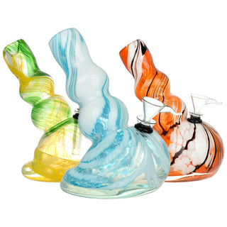 Easy Does It Soft Glass Water Pipe - 6.75" / Colors Vary - Horny Stoner