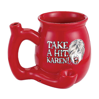 TAKE A HIT KAREN! ON RED CHUBBY PREMIUM ROAST & TOAST PIPE MUG