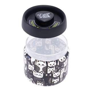 Fujima Dank Tank Vacuum Glass Jar - 4.2" / Black & White Cats
