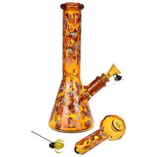 Pulsar Greatest Hits Series Glow Herb Pipe Duo / 10" / 14mm F - Horny Stoner