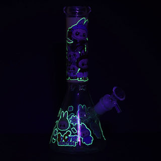 Funny Animal Beaker Labubu Inspired Glass Water Pipe | 9.75" | 14mm F | Designs Vary