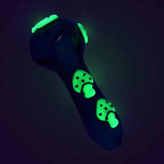 Glow in the Dark Mushroom Spoon Pipe - 4" / Colors Vary - Horny Stoner