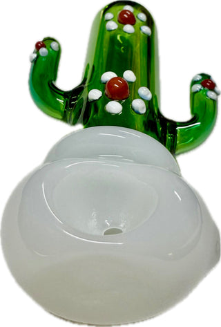 Ripkitty 4.5" Borosilicate Glass Cactus Spoon Pipe | Dry Herb Hand Pipe
