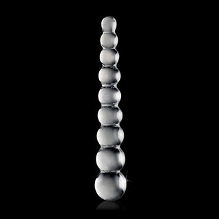 Icicles No. 2 Beaded 8.5 in. Glass Dildo Clear - Horny Stoner
