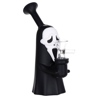 Scary Mask Silicone Water Pipe w Glass Bowl - 6.3" / 14mm F