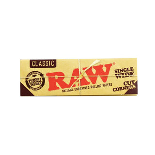 RAW Cut Corners Rolling Papers | Single Wide - Horny Stoner