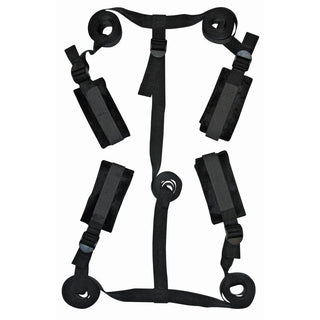 Sportsheets Sex & Mischief 5-Piece Adjustable Bed Bondage Restraint Kit Black - Horny Stoner