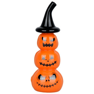 Stacked Jack-O-Lantern Glass Hand Pipe - 5" - Horny Stoner