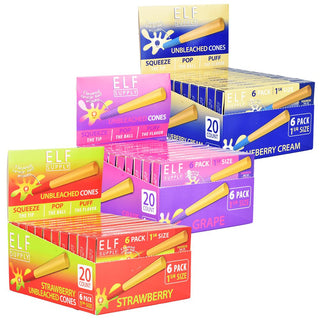 ELF Unbleached Flavor Pop Pre-Rolled Cones | 1 1/4 | 6pc | 20pk - Horny Stoner