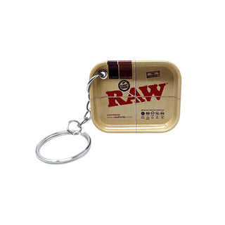 RAW Tiny Rolling Tray Keychain - 1.8"x1.5" - Horny Stoner