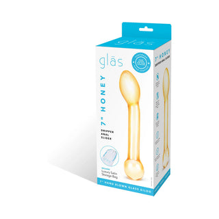 Glas 7 in. Honey Dripper Anal Slider Prostate Stimulating Glass Dildo - Horny Stoner