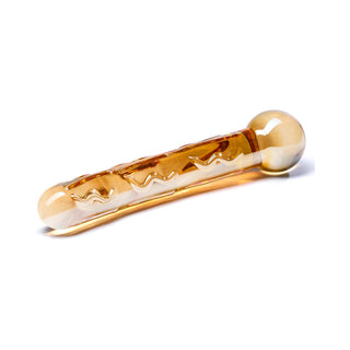 Glas 7.5 in. Orange Tickler Glass Dildo - Horny Stoner