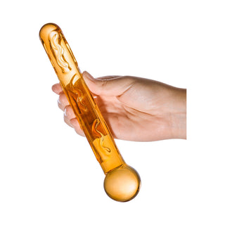 Glas 7.5 in. Orange Tickler Glass Dildo - Horny Stoner