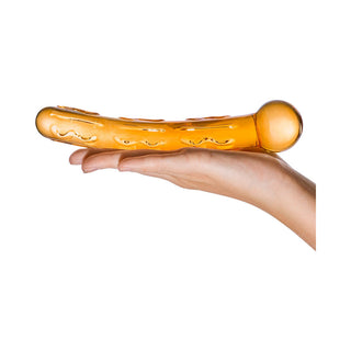 Glas 7.5 in. Orange Tickler Glass Dildo - Horny Stoner