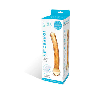 Glas 7.5 in. Orange Tickler Glass Dildo - Horny Stoner