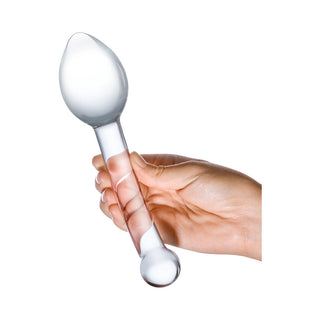 Glas 8 in. Pure Indulgence Anal Slider Prostate Stimulating Glass Dildo - Horny Stoner