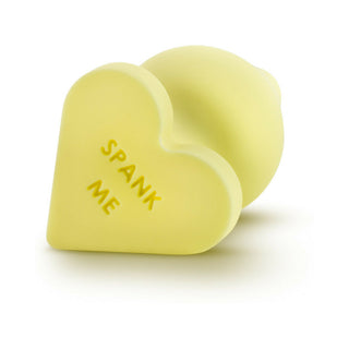 Blush Play with Me Naughty Candy Hearts 'Spank Me' Anal Plug Yellow - Horny Stoner