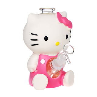 Cutest Kitty Glass & Vinyl Water Pipe - 7" / 14mm 3CT BUNDLE