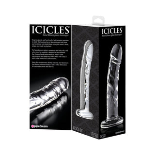Icicles No. 62 Curved Realistic 6.5 in. Glass Dildo Clear - Horny Stoner